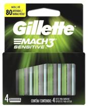 Carga Gillette Mach 3 Sensitive - Refil com 4 Unidades