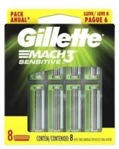 Carga Gillette Mach 3 Sensitive - Refil com 8 Unidades - P&G