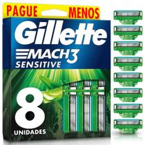 Carga Gillette Mach3 C/8 Sensitive ou Normal