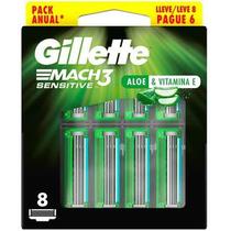 Carga Gillette Mach3 C/8 Sensitive ou Normal - Gillete