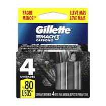 Carga Gillette Mach3 Carbono Leve+Pague-
