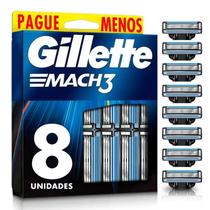 Carga gillette mach3 com 8 unidades