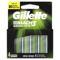 Carga Gillette Mach3 Sensitive com 4 unidades