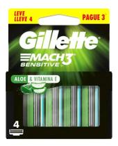 Carga Gillette Mach3 Sensitive Refil 4 Unidades - Gillete