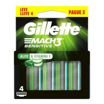 Carga Gillette Mach3 Sensitive Refil 4 Unidades