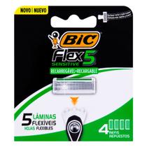 Carga para Aparelho de Barbear Bic Flex 5 Sensitive 4 Unidades Carga para Aparelho de Barbear Bic Flex 5 Sensitive 4 Unidades