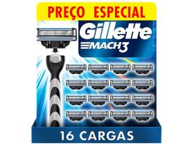 Carga para Aparelho de Barbear Gillette - Mach 3 16 Unidades