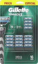 Carga para Aparelho de Barbear Gillette - Mach 3 16 Unidades