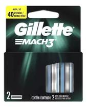 Carga Para Aparelho De Barbear Gillette Mach3 2 Unidades