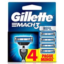 Carga para Aparelho de Barbear Gillette Mach3 4 Unidades