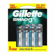 Carga para aparelho de barbear gillette mach3 - 8 cartuchos