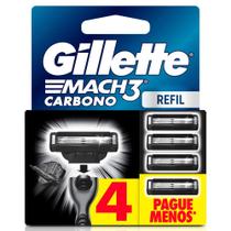Carga para Aparelho de Barbear Gillette Mach3 Carbono 4 Unidades