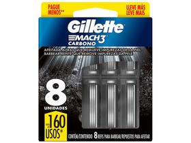 Carga para Aparelho de Barbear Gillette Mach3 Carbono 8 Unidades
