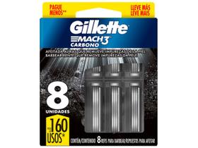 Carga para Aparelho de Barbear Gillette Mach3 Carbono 8 Unidades