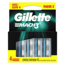 Carga para Aparelho de Barbear Gillette Mach3 Leve 4 Pague 3 - P&G