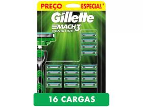 Carga Para Aparelho De Barbear Gillette Mach3 Sensitive, 16 Unidades