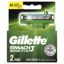 Carga Para Aparelho De Barbear Gillette Mach3 Sensitive - 2 Unidades