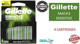 Carga para Aparelho de Barbear Gillette Mach3 Sensitive 4 unidades