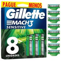 Carga para Aparelho de Barbear Gillette Mach3 Sensitive 8 unidades