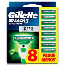 Carga para Aparelho de Barbear Gillette Mach3 Sensitive 8 Unidades