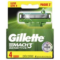 Carga para Aparelho de Barbear Gillette Mach3 Sensitive Leve 4 Pague 3