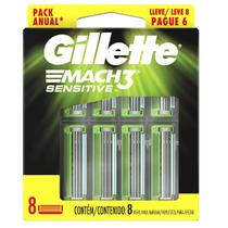 Carga Para Aparelho de Barbear Gillette Mach3 Sensitive Leve 8 e Pague 6 Carga Para Aparelho de Barbear Gillette Mach3 Sensitive Leve 8 e Pague 6