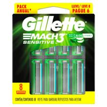 Carga Para Aparelho De Barbear Gillette Mach3 Sensitive Leve 8 Pague 6