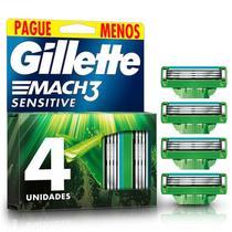 Carga para Barbeador Gillette Mach3 Sensitive 4 Unidades