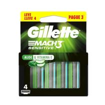 Carga para Barbeador Gillette Mach3 Sensitive 4 Unidades