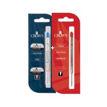 Carga Para Caneta Crown Esferográfica Tipo Parker CA14007 ( Kit com 02 Unidades ) Azul Preta Vermelha Carga Para Caneta Crown Esferográfica Tipo Parker CA14007 ( Kit com 02 Unidades ) Azul Preta Vermelha