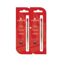 Carga Para Caneta Crown Esferográfica Tipo Parker CA14007 ( Kit com 02 Unidades ) Azul Preta Vermelha