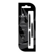 Carga Para Caneta Crown Tinteiro Com 3 Refil CA32005 - Cor Preto Carga Para Caneta Crown Tinteiro Com 3 Refil CA32005 - Cor Preto