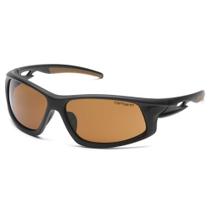 Carhartt Ironside Safety Glasses - Embalagem Polybag, armação preta/bronzeada, lente antiembaçante de bronze arenito