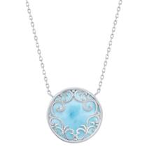 Caribe Tesouros M-6695 Feminino Round Larimar Filigrana Ne