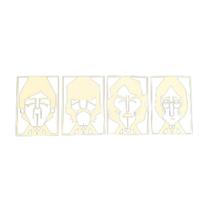 caricatura Os Beatles 8 x 11 cm em mdf 3mm branco