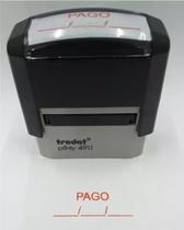 Carimbo 4911 P2 3,8cm X 1,4cm - PAGO - Tinta Vermelha Carimbo 4911 P2 3,8cm X 1,4cm - PAGO - Tinta Vermelha