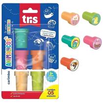 Carimbo animalucos edição comidinhas com 5 unidades - tris Carimbo animalucos edição comidinhas com 5 unidades - tris