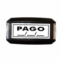 Carimbo Automatico Autoentintado PAGO com Espaço para Data e Borda Nykon 302 (14x38mm)