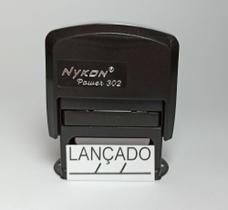 Carimbo automático c/ a palavra LANÇADO C 3,7cm x 1,3cm