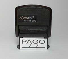 Carimbo automático c/ a palavra PAGO 3,7cm x 1,3cm