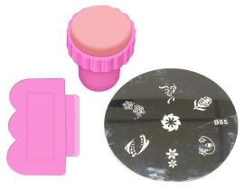 Carimbo Com Placa De Desenho Para Unhas MD01 - 03 Peças Carimbo Com Placa De Desenho Para Unhas MD01 - 03 Peças