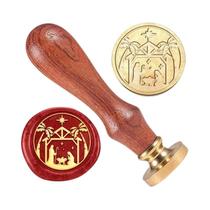 Carimbo De Cera Vintage Jesus Páscoa Com Cabeça De Latão De 1 Polegada E Cabo De Madeira Removível