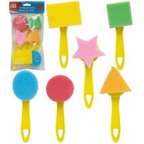 Carimbo de espuma formatos para pintura cabo plastico yins paper com 6 pecas