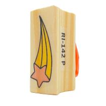 Carimbo de Madeira Artesanal - Estrela Cadente - Cod.RI-142 - Rizzo - 1 unidade - Rizzo