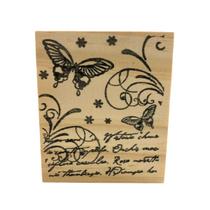 Carimbo de Madeira para Artesanato M 6 x 7 cm - Borboleta 01