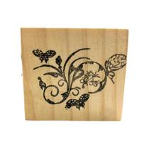 Carimbo de Madeira para Artesanato M 6 x 7 cm - Borboleta 03