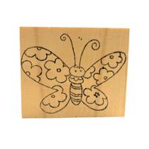 Carimbo de Madeira para Artesanato M 6 x 7 cm - Borboleta 04