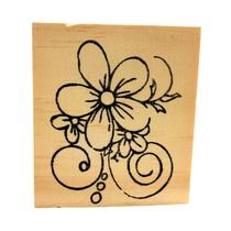 Carimbo de Madeira para Artesanato M 6 x 7 cm - Jardim 04