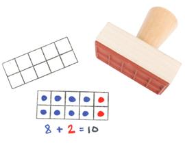 Carimbo de Madeira READY 2 LEARN - Ten Frame para Atividades Matemáticas Iniciais