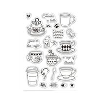 Carimbo De Silicone Transparente Para Copo De Café Com Padrão De Colher De Flor Para Cartões De